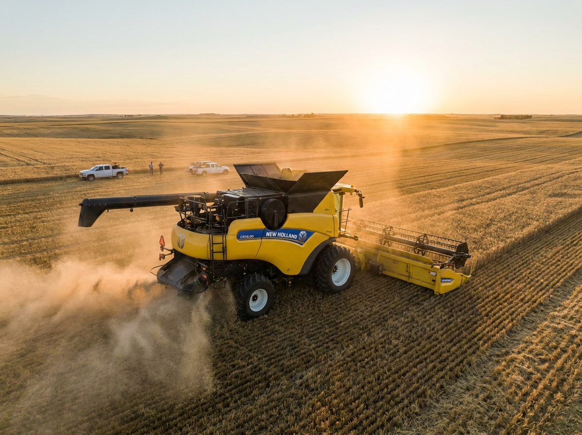 New Holland biçerdöver hasat sırasında